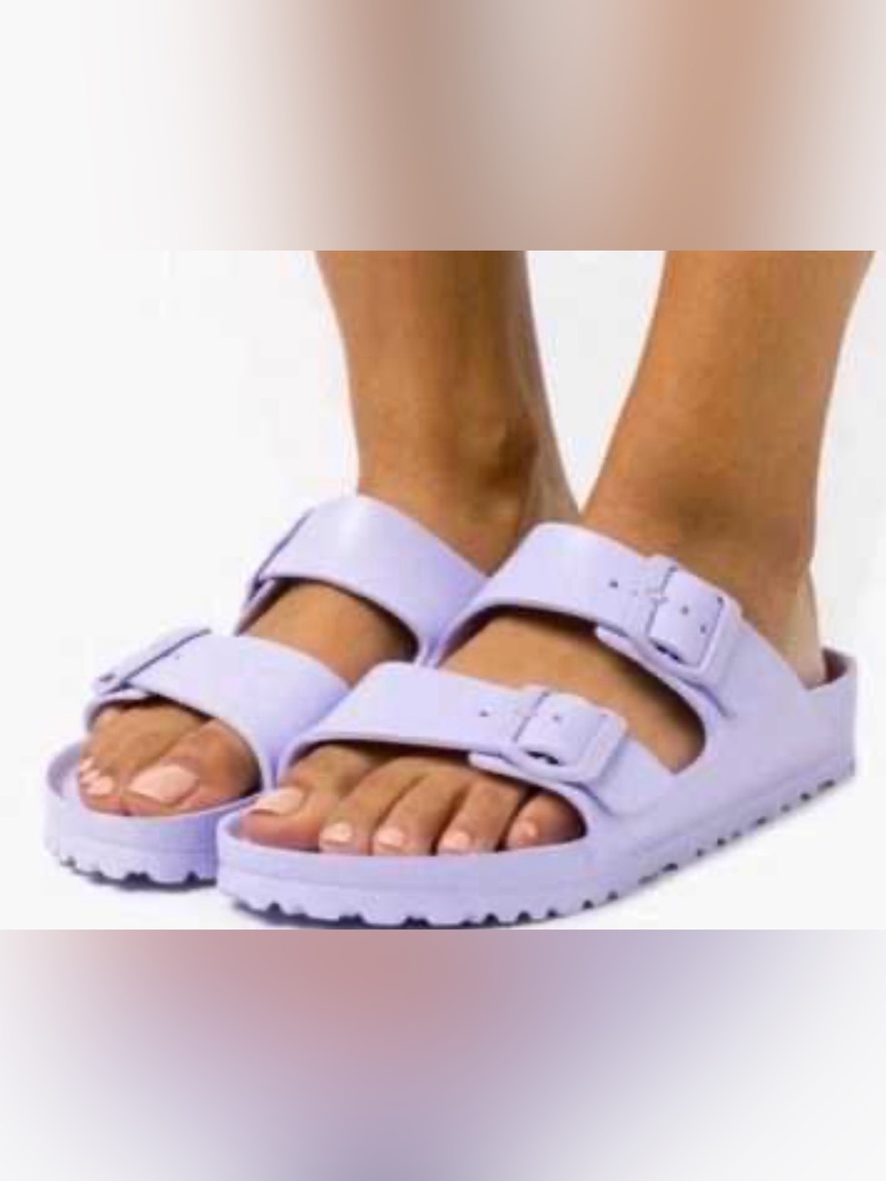 Birkenstock Women's Lilac Double-Buckle Slide Sandals Sz 37 L6